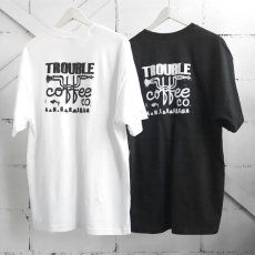 画像5: NEW "TROUBLE COFFEE" -SHOP LOGO- Back Print Pocket T-Shirt　BLACK　size L, XL (5)