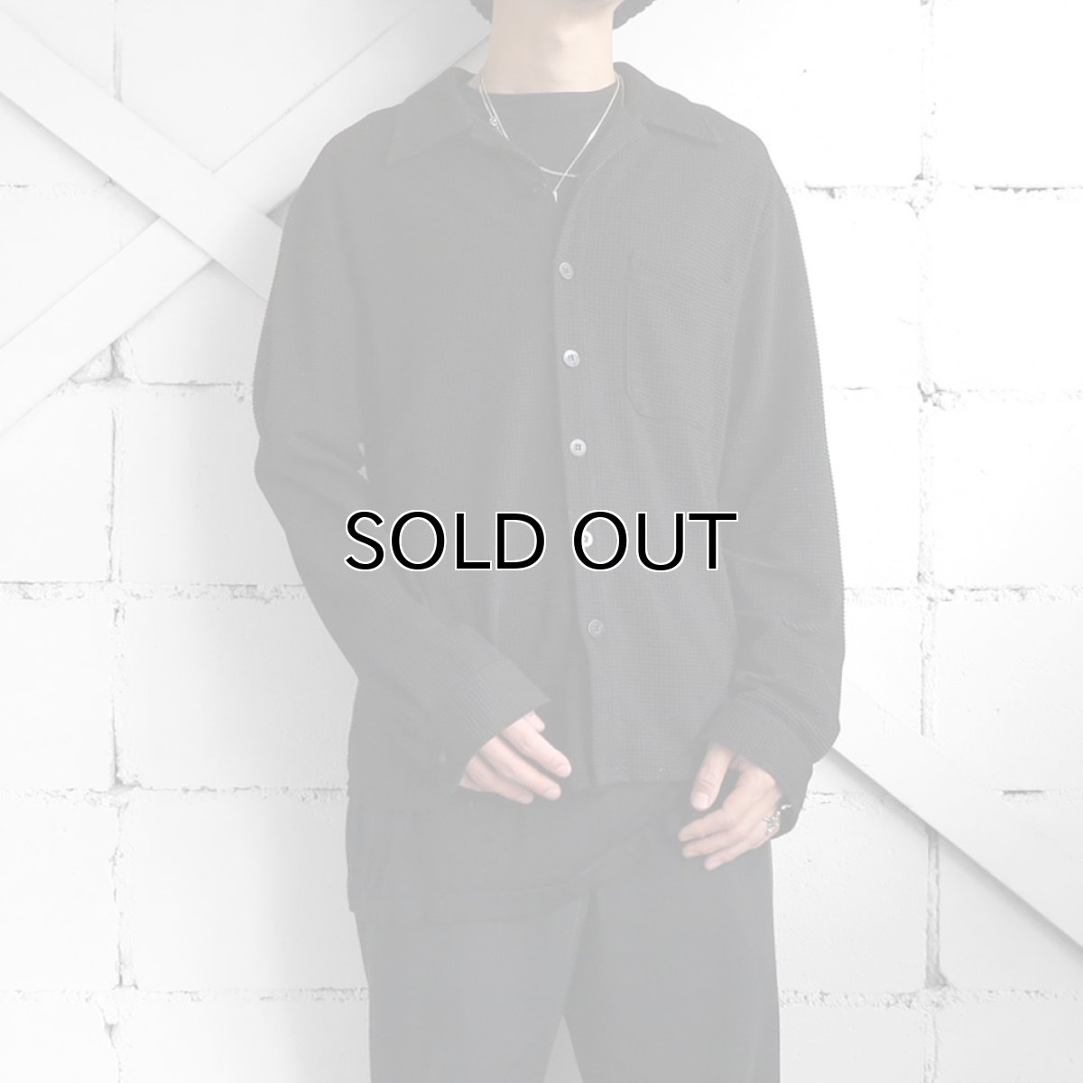 画像6: 1990's "POSITANO" Design L/S Shirt　BLACK　size M-L (6)