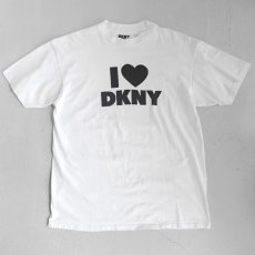 画像1: 1990's "DKNY JEANS" Print T-Shirt　WHITE/BLACK　size L (1)
