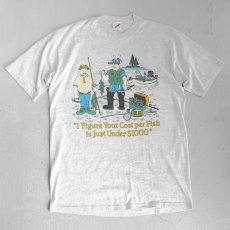 画像1: 1980's "I Figure Your~" Humor Print T-Shirt　ASH GREY　size L (1)