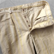 画像2: 1950's French Cotton Moleskin Work Pants　BEIGE STRIPED　waist 37 inch (2)