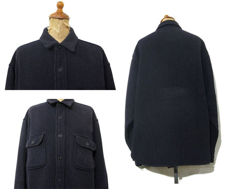 1950-60年代 Fow Knapp ウールCPOシャツ ネイビー size M-L (表記 L 16)