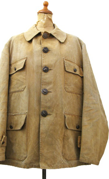画像1: 1940's French Work Cotton Canvas Hunting Jacket　BEIGE　size M (1)