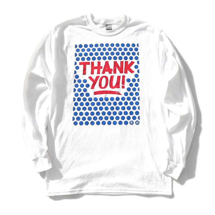 画像1: the poem "THANK YOU" Print L/S T-Shirt　WHITE　size XL~3XL (1)