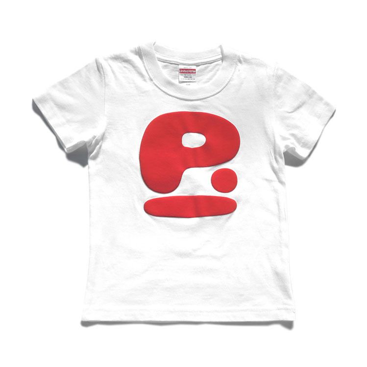画像1: the poem -KID'S- "FAT P." Foam Print T-Shirt　WHITE/RED　size 90~160 (1)