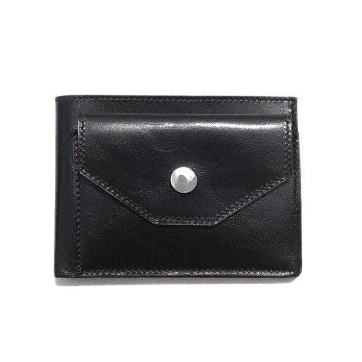 画像1: "JUTTA NEUMANN" Leather Wallet with Change Purse -二つ折り財布-　color : BLACK / BRICK RED (1)