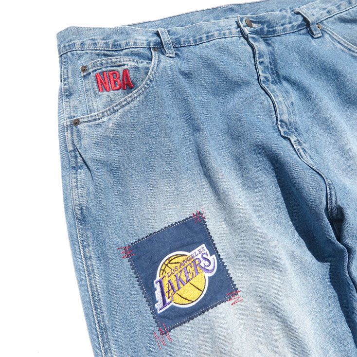1990年代 unk NBA ロゴパッチ バギーデニムパンツ ブルーデニム 